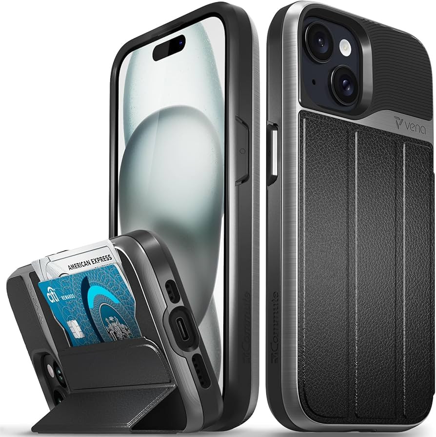 VENA vCommute for iPhone 15 Wallet Case, [Military Grade Drop Protection] Flip Leather Cover Slot... | Amazon (US)