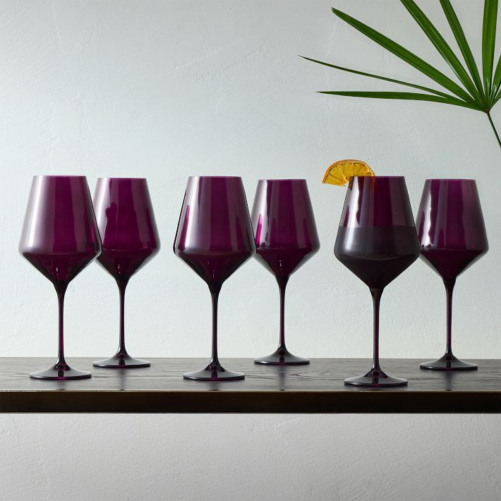 Estelle Colored Glass Stemmed Wine Glass (Set of 6) | West Elm (US)