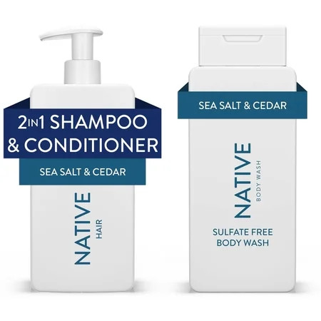 Native Full & Thick 2-in-1 Shampoo & Conditioner & Body Wash Set Sea Salt & Cedar Sulfate & Paraben Free 16.5 oz | Walmart (US)