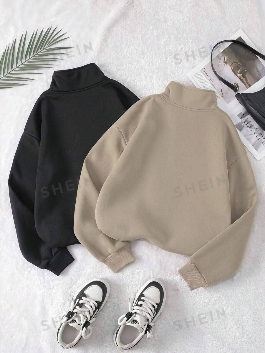 SHEIN EZwear Women's Plain & Simple Sweatshirt | SHEIN