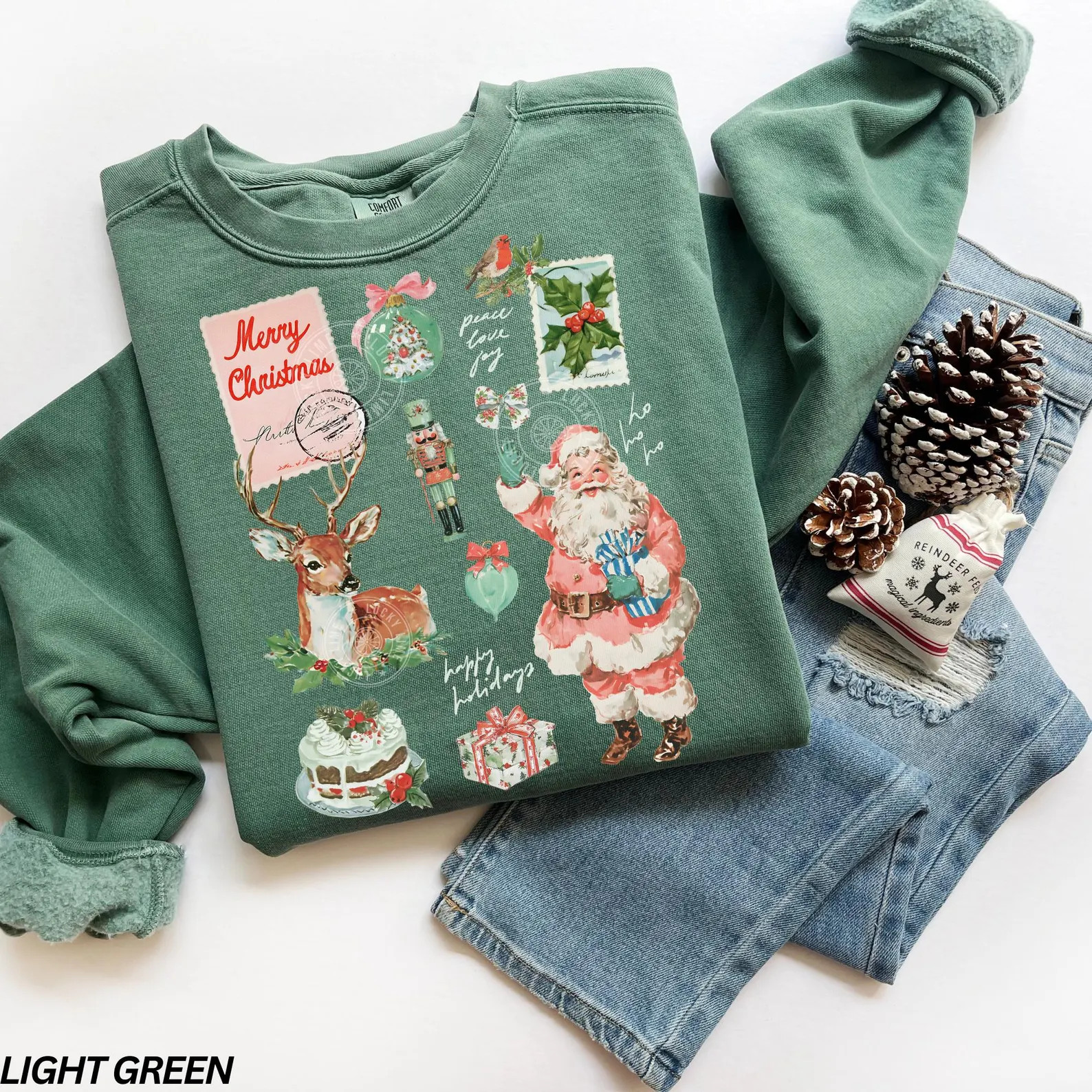 Comfort Colors® Christmas Sweatshirt, Retro Christmas Sweater, Traditional Christmas Shirt, Vint... | Etsy (US)