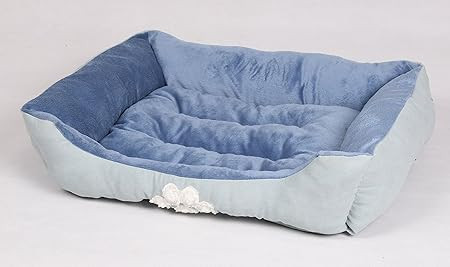 Long Rich Reversible Rectangle Pet Bed Dog Bed with Dog Paw Embroidery,Medium size, by Happycare ... | Amazon (US)