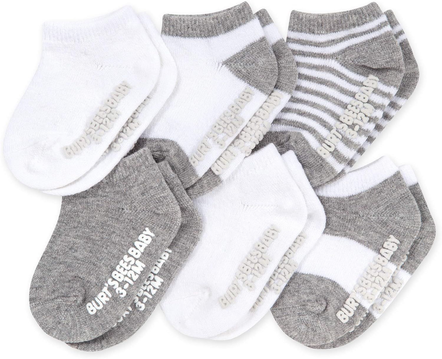 Burt's Bees Baby unisex-baby Socks, 6-pack Ankle Or Crew With Non-slip Grips, Made With Organic C... | Amazon (US)