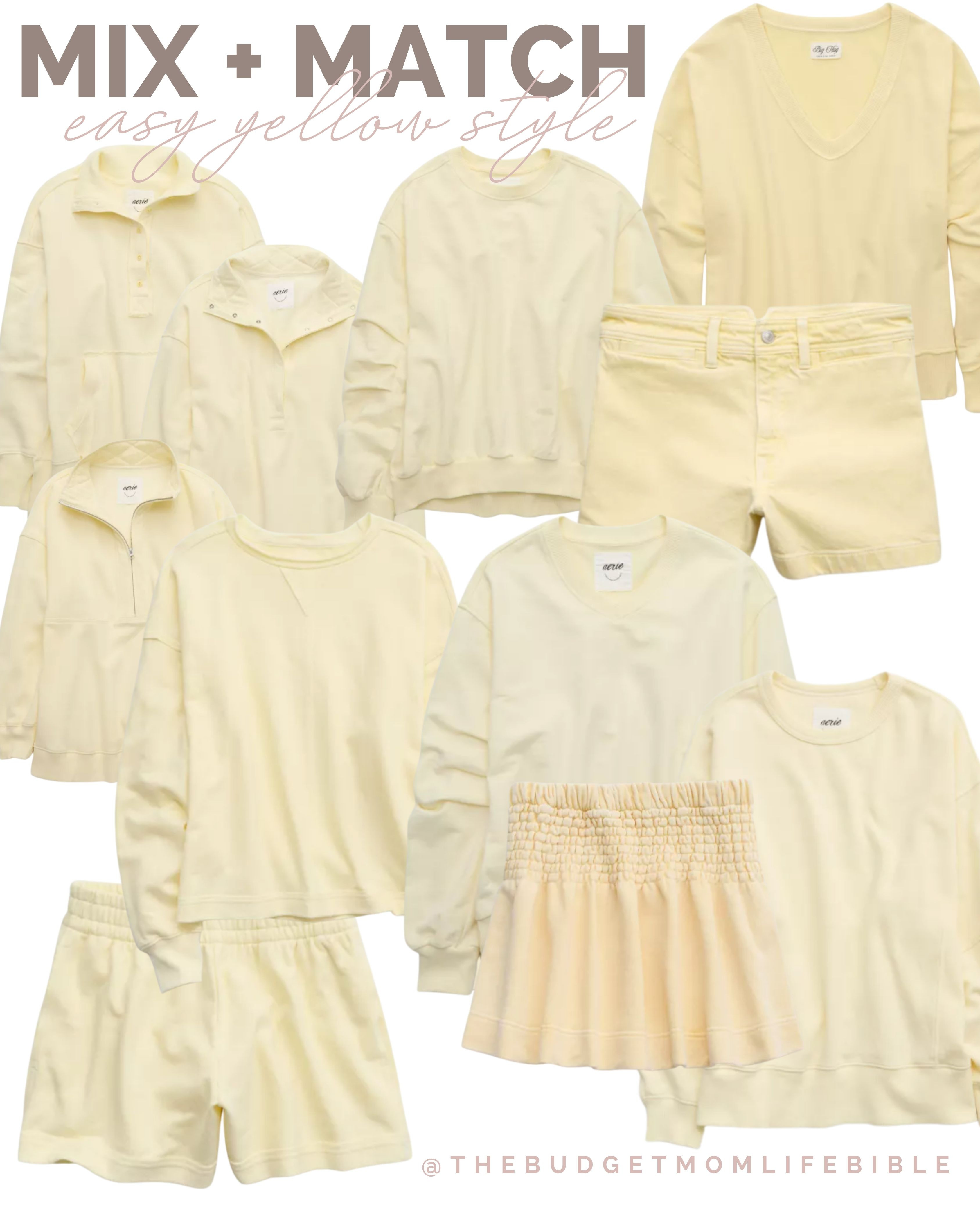 The NEW Aerie + American Eagle Mix n' Match Sets for Spring/Summer are so dang good!!

Sharing the first of many different color options, but this cozy yellow is perfect for spring :)

Right now get and EXTRA 35% OFF if you're a Real Rewards member too! 

 #LTKootd #LTKmomlife #LTKSaleAlert
