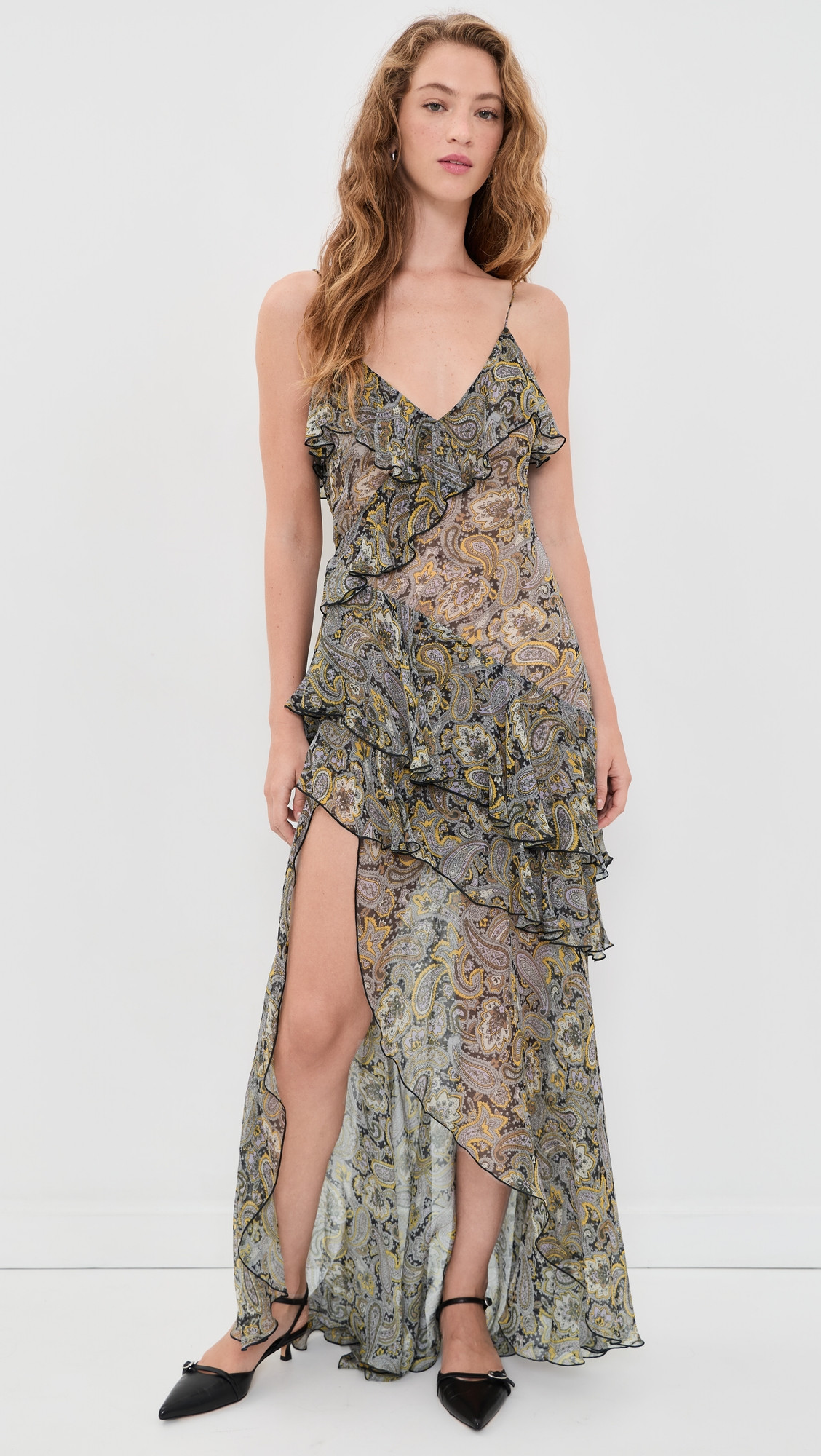 Ronny Kobo Alva Dress Black Gold Multi L | Shopbop