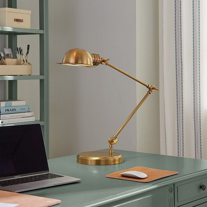 Piaf Adjustable Dimmable Task Table Lamp Brass | Ballard Designs, Inc.