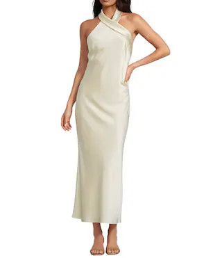 Antonio Melani Darah Satin Halter Neck Sleeveless Midi Dress | Dillard's | Dillard's