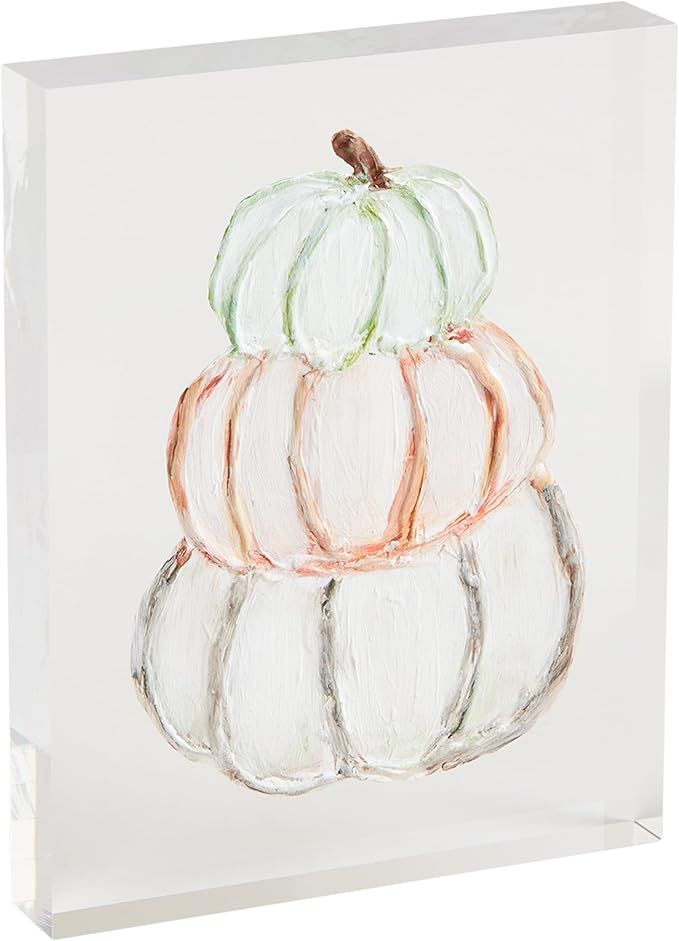 Mud Pie Acrylic Pumpkin Plaque, Stack, 5 1/4" x 5 1/4" | Amazon (US)