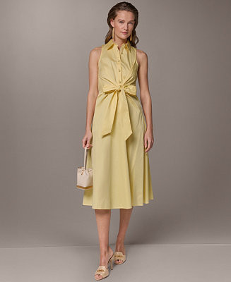 Women's Shirt Midi Dress with Waist Bow Tie | Macy's