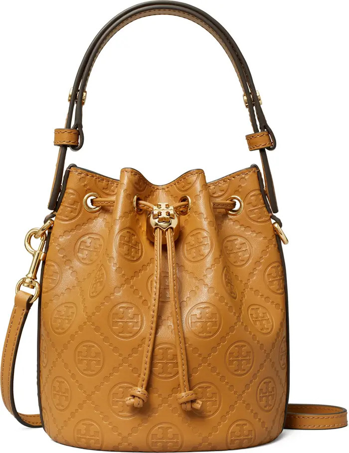Mini T Monogram Debossed Bucket Bag | Nordstrom