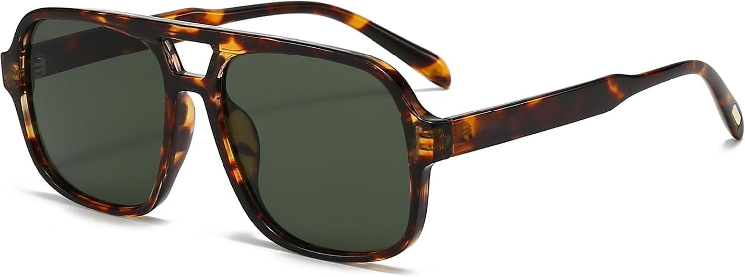 Breaksun Retro Aviator Sunglasses for Women Men Trendy Classic 70s Square Aviator Sun Glasses Vintage Shades | Amazon (US)