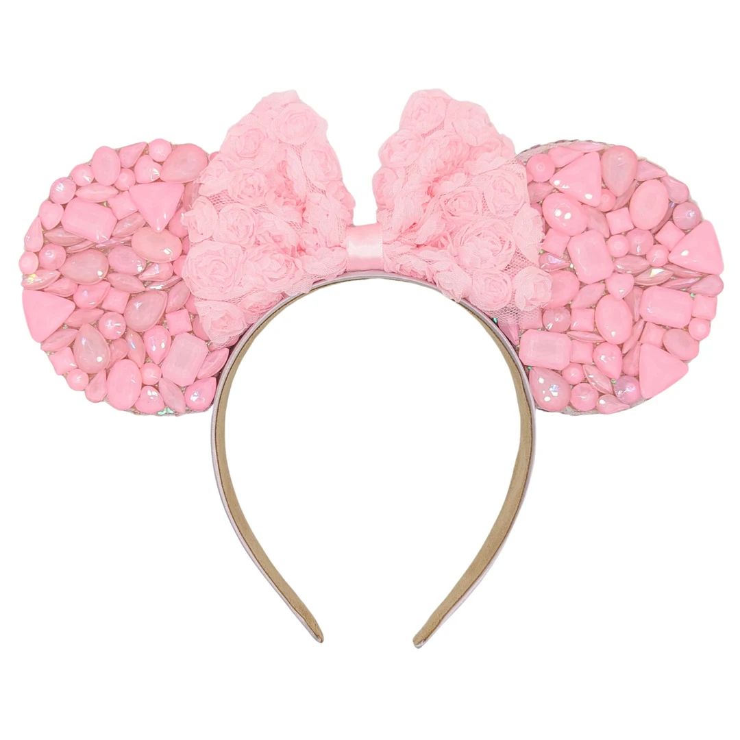 Pastel Pink Deluxe Crystal Mouse Ears - Etsy | Etsy (US)