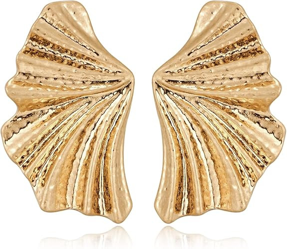 LILIE&WHITE Conch Sell Gold Earrings - Women's Love Knot & Angel Wings Stud Earrings | Amazon (US)