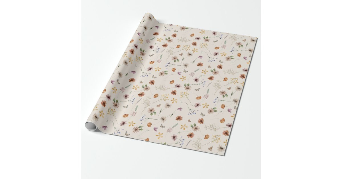 Boho Flowers Wrapping Paper | Zazzle | Zazzle