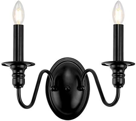 KMaiPem Candle Wall Sconces, Matte Black Sconces Wall Lighting, Farmhouse Industrial Wall Lights for | Amazon (US)