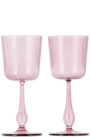 R+D.LAB - Pink Lusia Calice Wine Glass Set | SSENSE