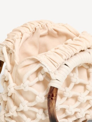 Macrame Ring Handle Bag | Old Navy (US)