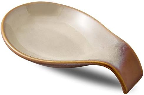 Nihow Ceramic Spoon Rest for Stove Top/Kitchen Counter,Brown | Keep counter clean & oil-free,Heat... | Amazon (US)