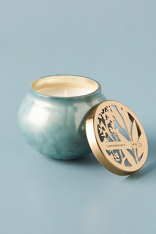 Aurelie Mini Glass Jar Candle By Anthropologie in Blue | Anthropologie (US)