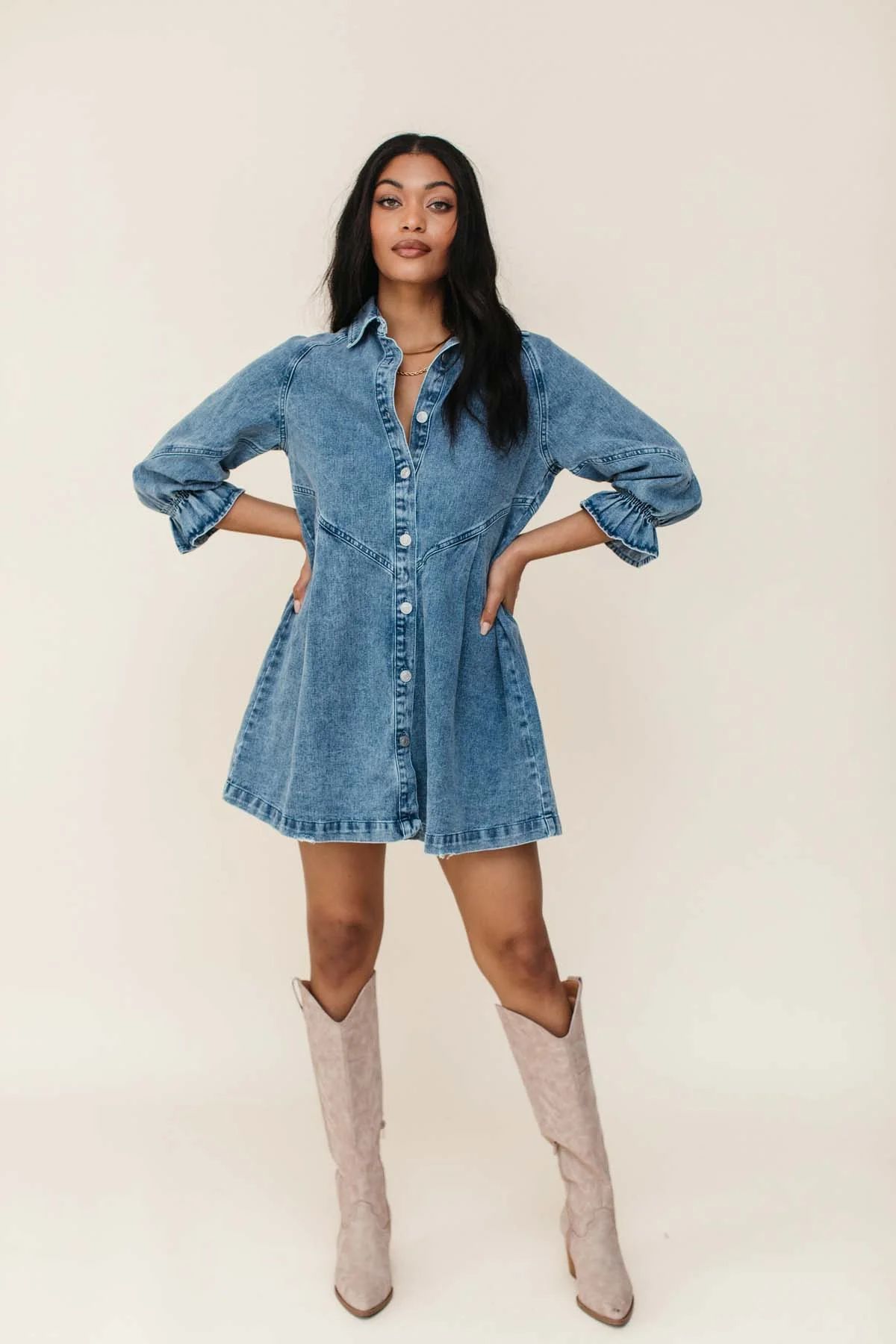 Presley Denim Button Down Dress | The Post