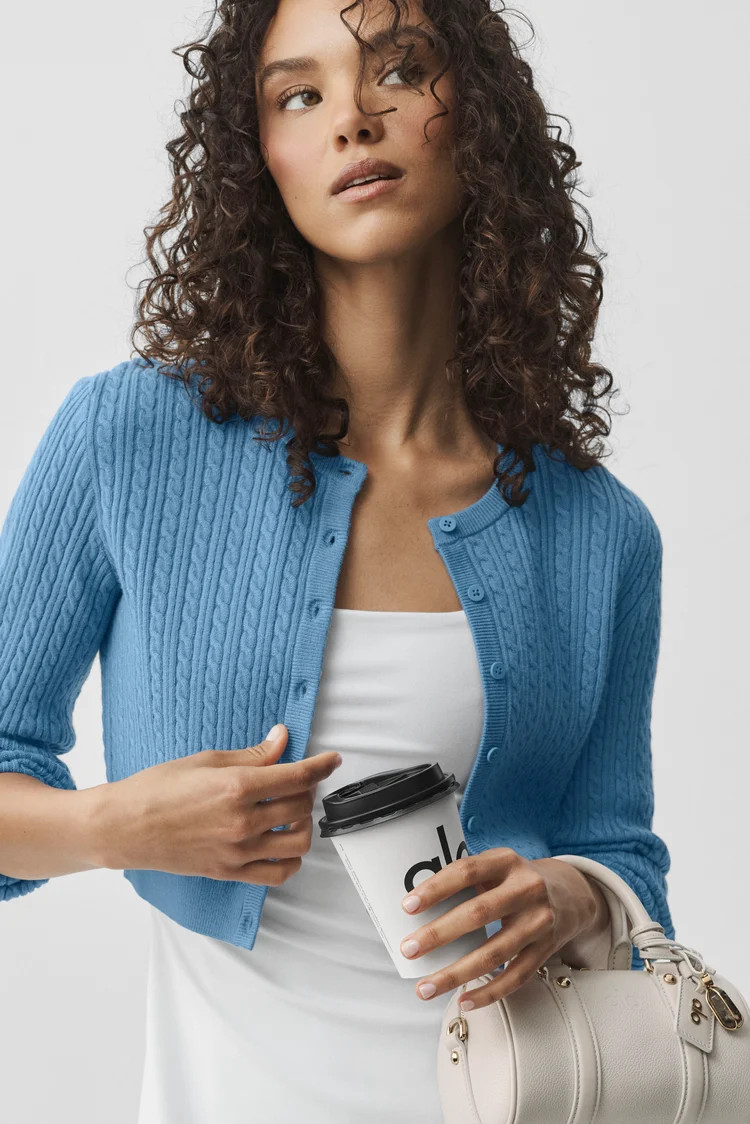 Mini Cable Sweater Cardigan | Alo Yoga