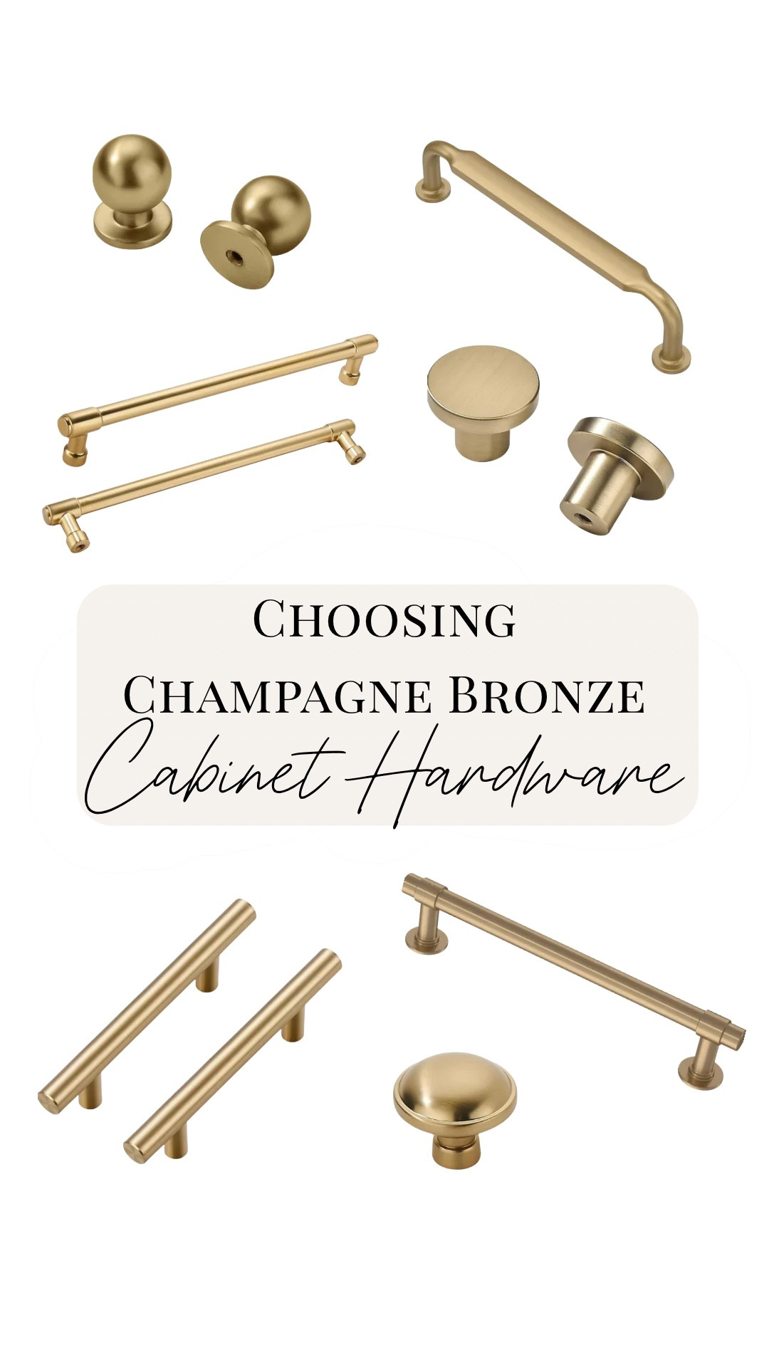 Champagne bronze cabinet hardware was one of those kitchen renovation details I thought would be easy to choose… until I started looking. 😂

The perfect champagne bronze finish can add so much warmth to a kitchen, but then come all the other decisions: cabinet knobs or pulls, drawer pull sizes, placement, finish and budget.

I rounded up some of my favorite champagne bronze kitchen hardware, including cabinet pulls and knobs at different price points, so you don’t have to scroll through hundreds of options like I did.
Shop my champagne bronze cabinet hardware finds here, plus more of the kitchen finishes and renovation details we’re using in our home. 🤍

#LTKHome