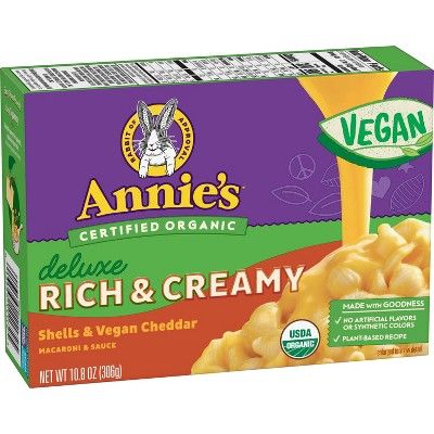 Annie&#39;s Organic Deluxe Rich &#38; Creamy Shells &#38; Vegan Cheddar Macaroni &#38; Cheese - 1... | Target
