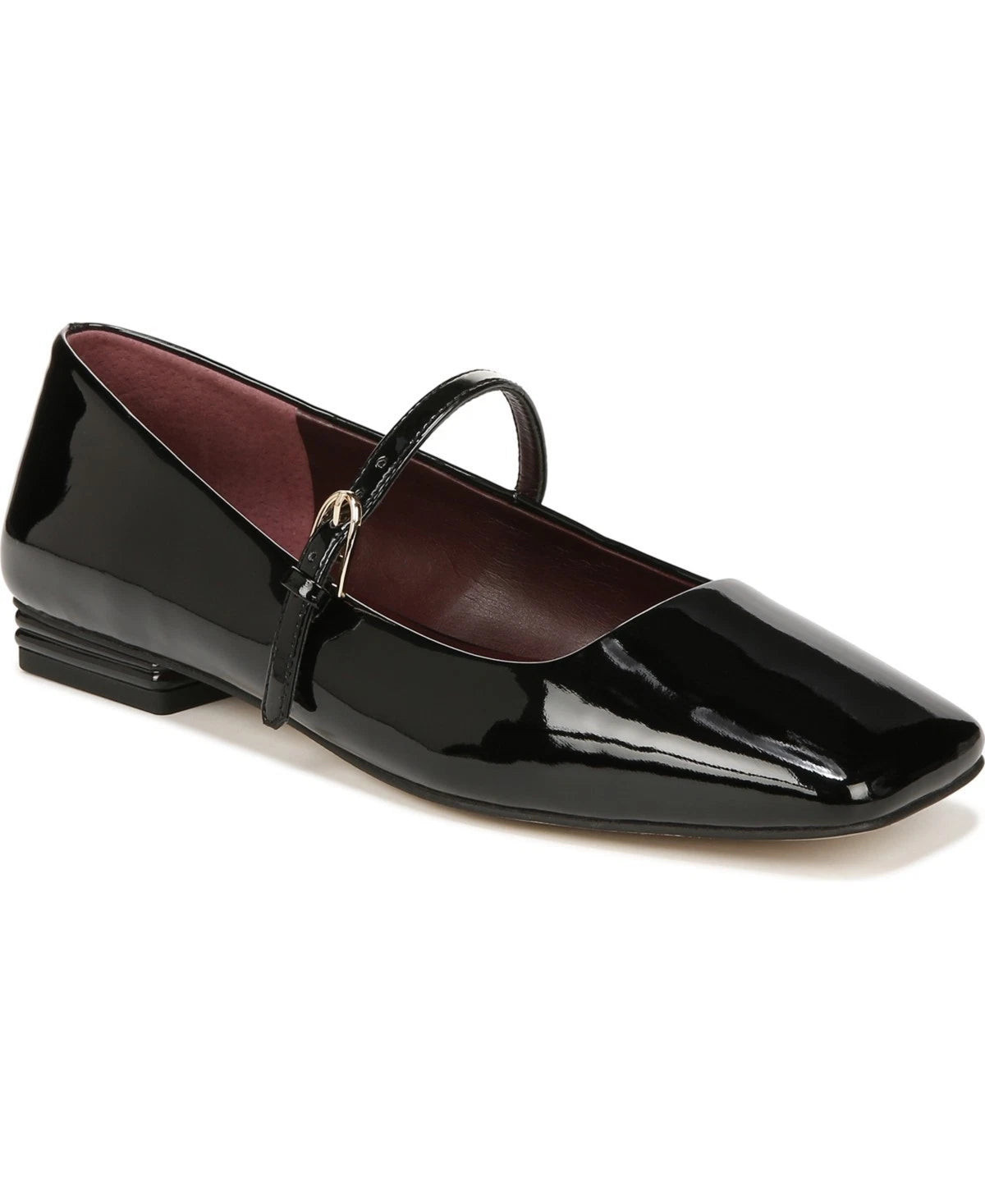 Women's Franco Sarto Tinsley Flats Black Patent Square Toe Mary Jane RHS6574 | Shop Simon