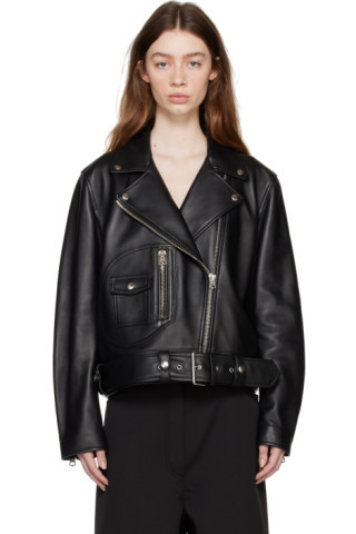 Acne Studios - Black Biker Leather Jacket | SSENSE
