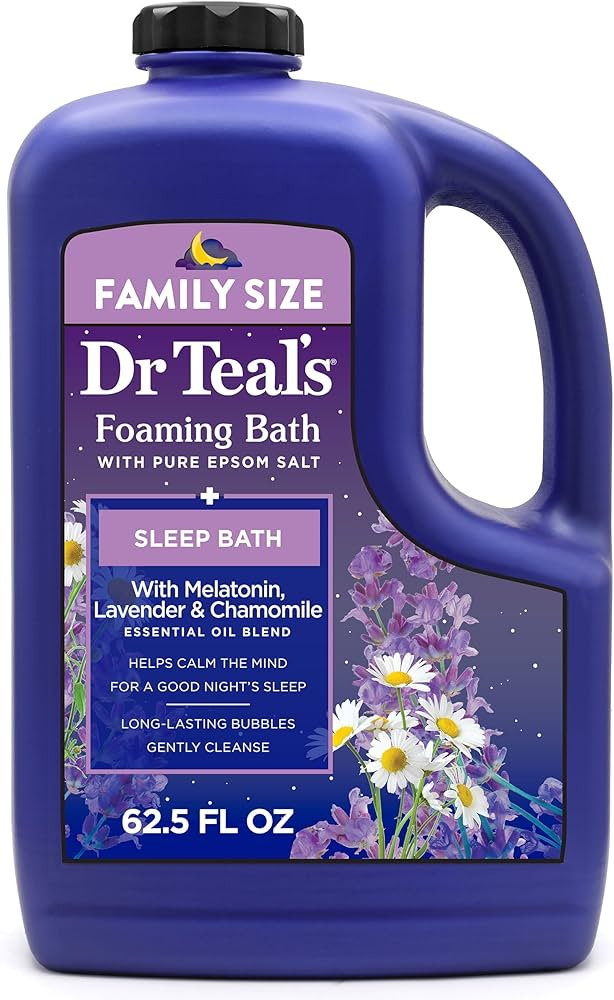 Dr Teal's Foaming Bath with Pure Epsom Salt, Sleep Blend with Melatonin, Lavender & Chamomile Ess... | Amazon (US)