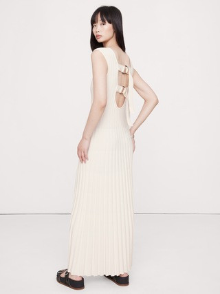 Sculpted Ribbed Backless Maxi Dress | Banana Republic (US)