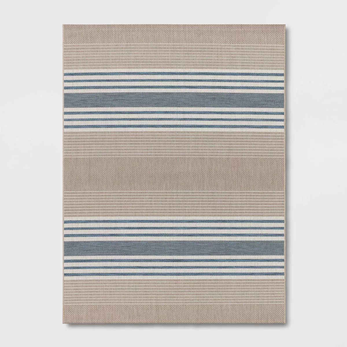 Sand Stripe Outdoor Rug Blue - Threshold™ | Target