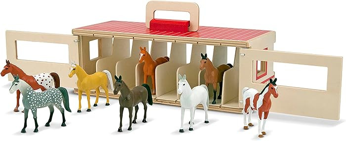Melissa & Doug Stable Play Set Toy Horses | Amazon (US)