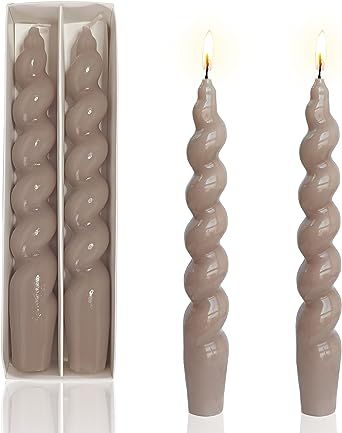Spiral Taper Candles Brown Candlestiks - Gedengni 7.5 INCH Short Twisted Candle Sticks Unsented T... | Amazon (US)