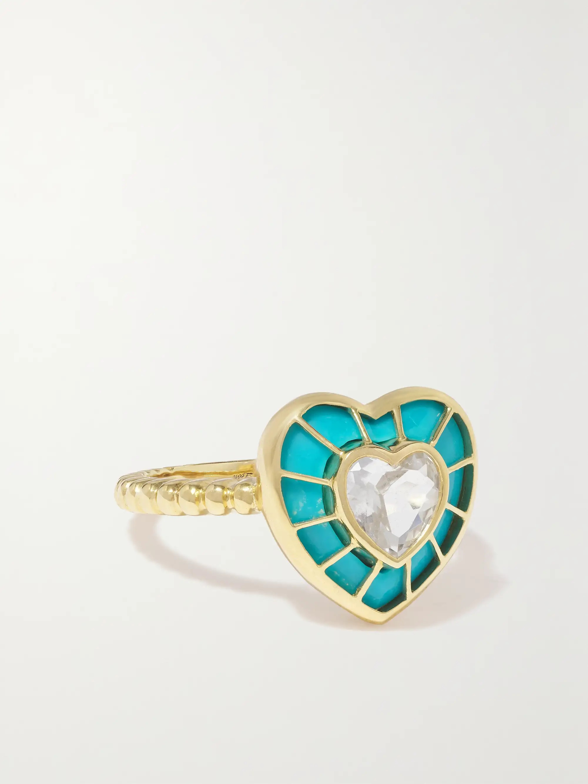 Gold 9-karat gold, turquoise and topaz ring | YVONNE LÉON | NET-A-PORTER | NET-A-PORTER (US)
