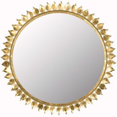 Leaf Crown Sunburst Mirror - Antique Gold - Safavieh | Target