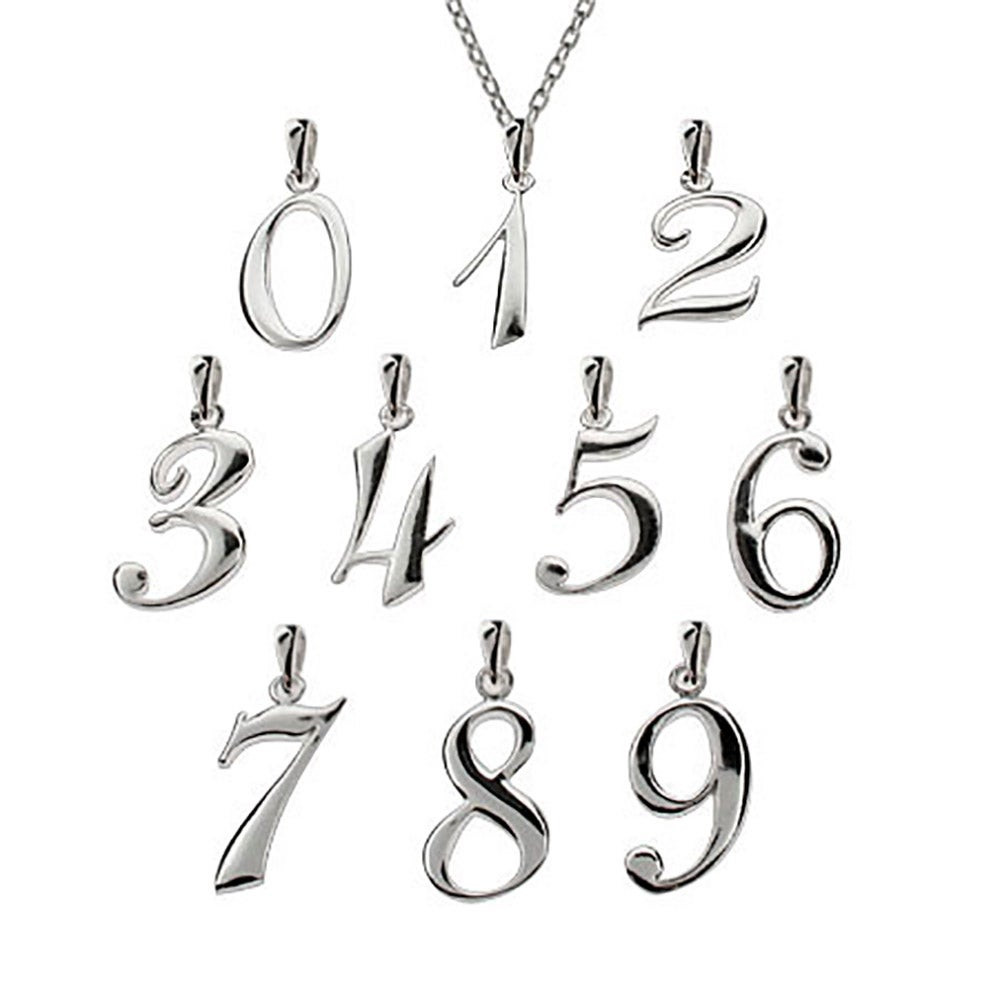 Sterling Silver Lucky Number Pendants - Clearance Final Sale | Eve's Addiction Jewelry