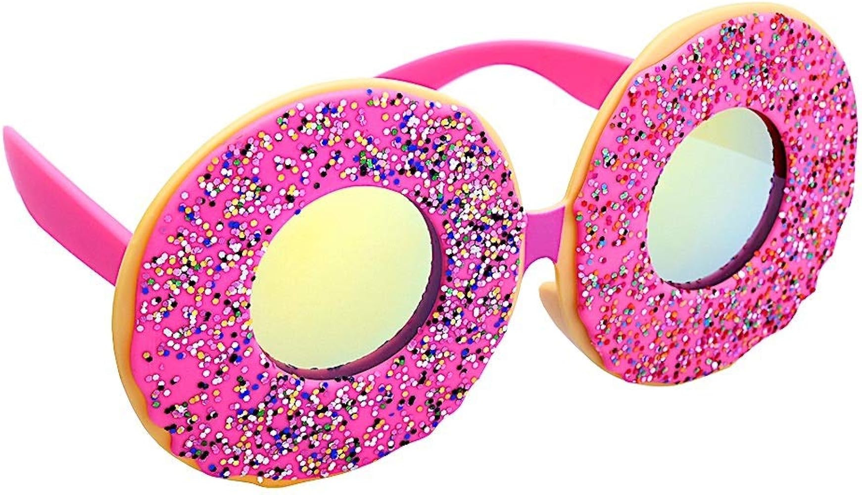 Sun-Staches Donuts Sunglasses, Pink Frame Doughnut Sprinkles Costume Party Favor Shades UV400, Mu... | Amazon (US)