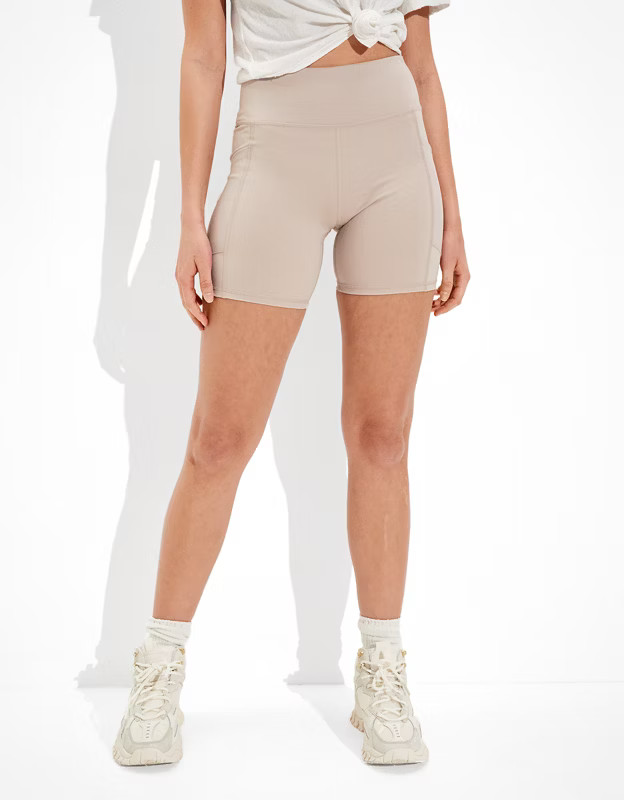 AE Fleece Everything Pocket Super High-Waisted 6" Bike Short | American Eagle Outfitters (US & CA)