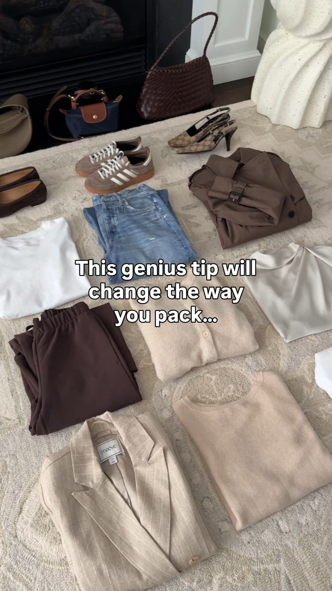 Also love the alternate idea of navy pants instead of brown here, and a brown skirt instead of white - found and tried on 2 great options for these pieces linked below under similar! 

• Sudoku packing method - 3 tops, 3 bottoms and 3 layers

• Use code JEAN20 on the blazer and woven handbag!

Tops:
• Aritzia white cotton tee 2XS 
• Quince lightweight cotton Dolman sweater xs, oversized fit
• Nominee blouse 2XS, loose fit  

Layers:
• Jcrew cardigan xxs 
• Aritzia Finch trench coat 2XS 
• Anthropologie oversized blazer xxs petite 

Bottoms:
• Rag and Bone “Miramar Sofie Ankle" jeans sz 23. Runs big so go down 1 size at the waist. “ankle” is actually long with a 30” inseam that I shrunk shorter to 27.5”. HEADS UP: All Miramar styles shrink in length if machine dried.

• Aritzia lodge pants 2XS short drapes beautifully and don’t wrinkle
 
• old Vineyard Vines white skirt, the jCrew one linked is great for petites and super similar! But check the length measurement and get XXs regular instead of petite for a longer midi, unless you want it to hit right below your knees 

Shoes: 
• Adidas handball spezial sneakers 5 so comfy but runs big
• Madewell ballet flats 5.5
• Gucci slingbacks old

Accessories:
• Madewell silk scarf
• Longchamp mini bag with Amazon detachable strap kit
• Madewell sunglasses
• Anthropologie woven bag 
• Polo hat
• Amazon crossbody sling bag 
• Madewell belt xxs


#LTKTravel #LTKootd #LTKPetite