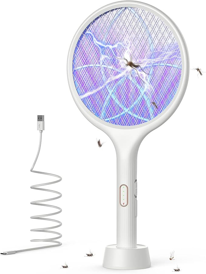 YISSVIC Electric Fly Swatter 4000V Bug Zapper Racket Dual Modes Mosquito Killer with Purple Mosqu... | Amazon (US)