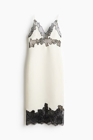 H & M - Lace-Trimmed Slip Dress - White | H&M (US + CA)