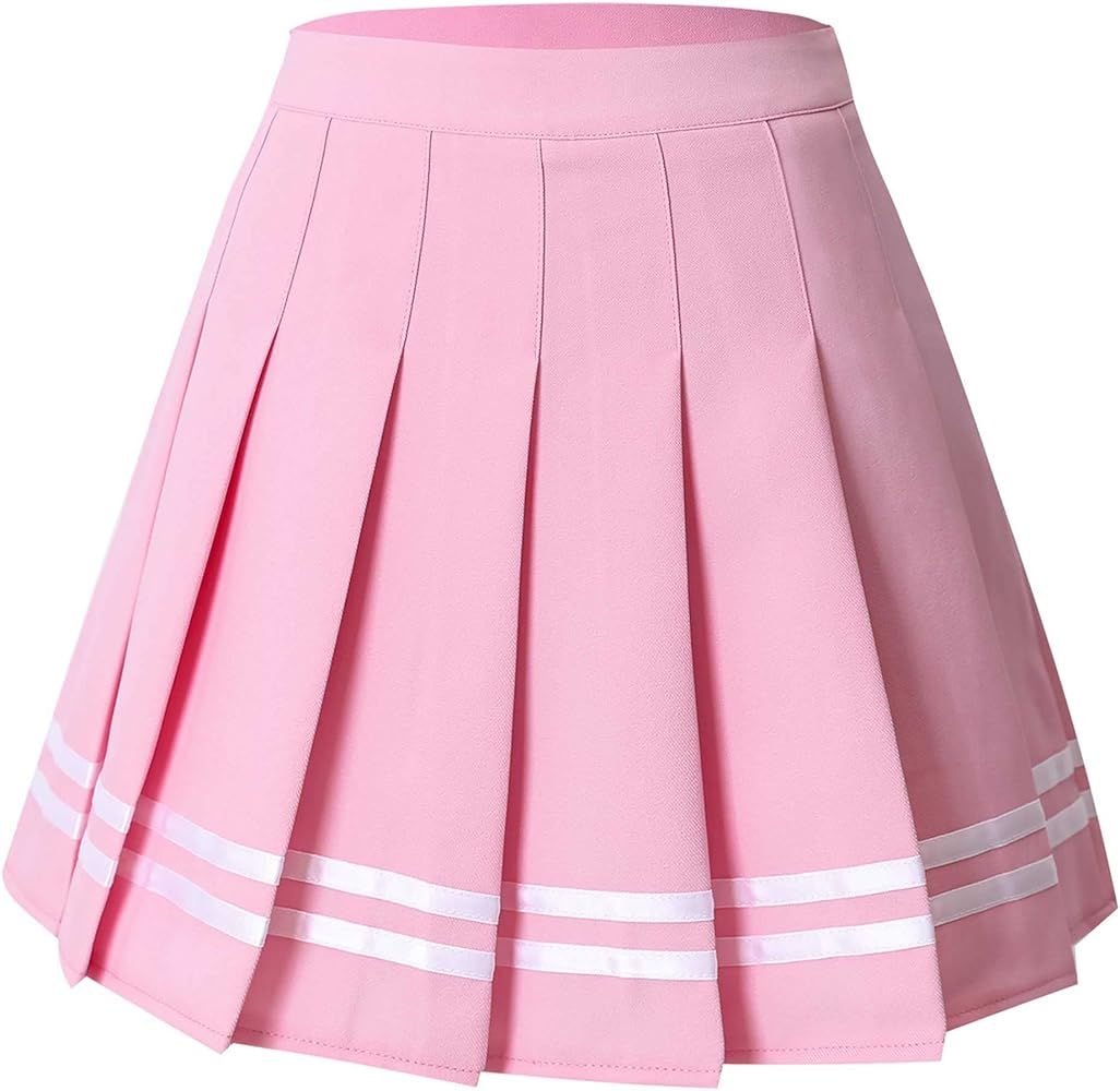 Hoerev Women Girls Short High Waist Pleated Skater Tennis Skirt | Amazon (US)