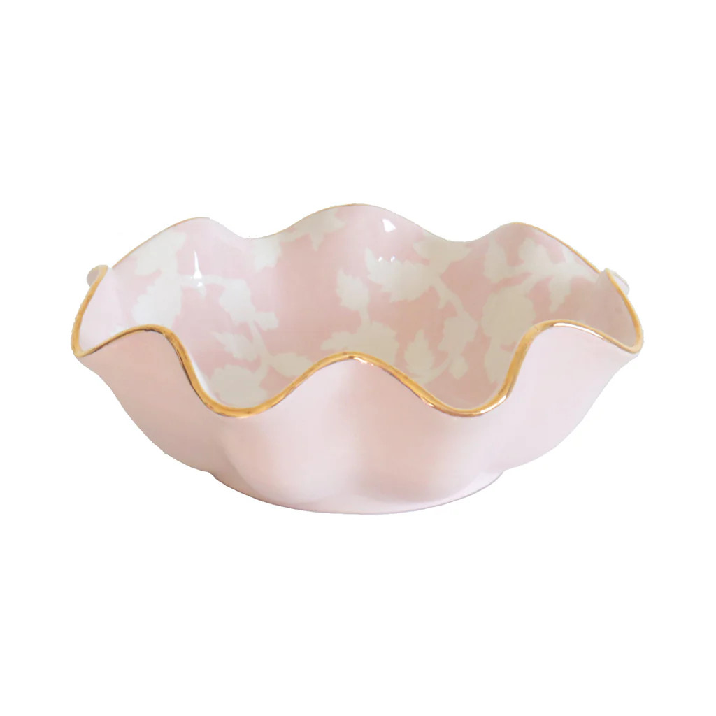 Chinoiserie Dreams Scalloped Bowls with 22K Gold Accent | Lo Home by Lauren Haskell Designs