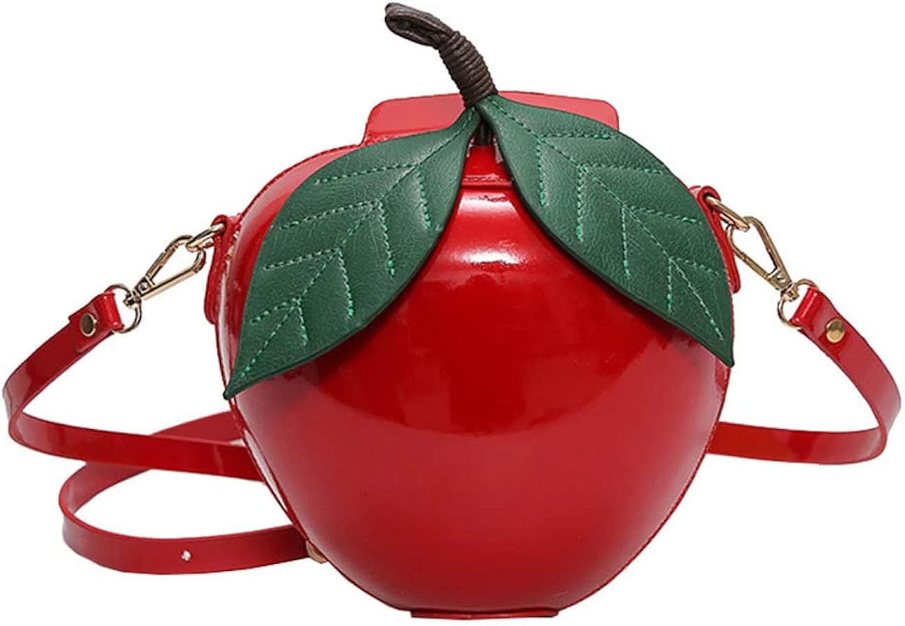 123Arts Apple Shape Shoulder Bag Leather Wallet Handbag Purse | Amazon (US)