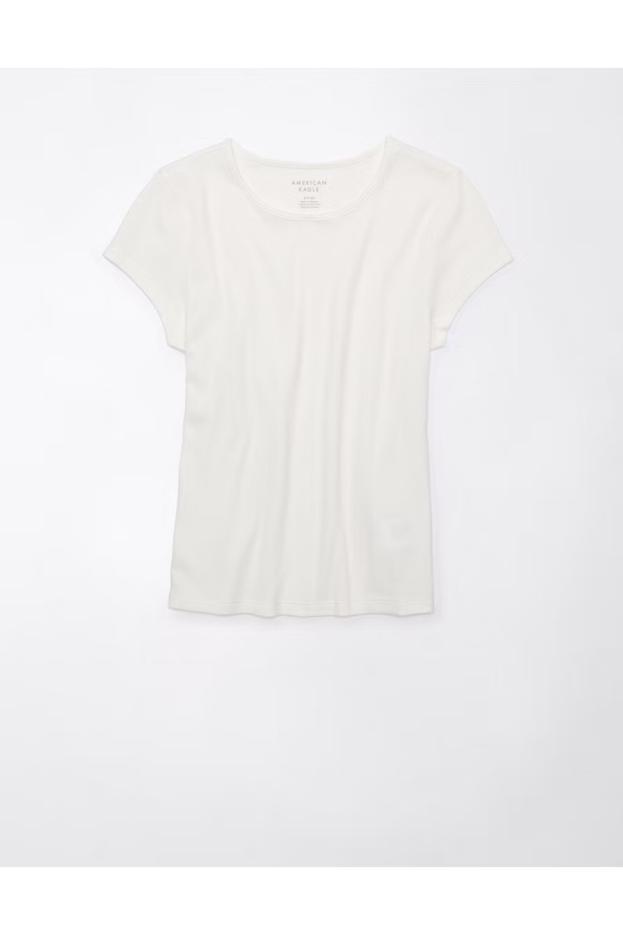 AE Hey Baby Ribbed T-Shirt Women's White XXS | American Eagle Outfitters (US & CA)