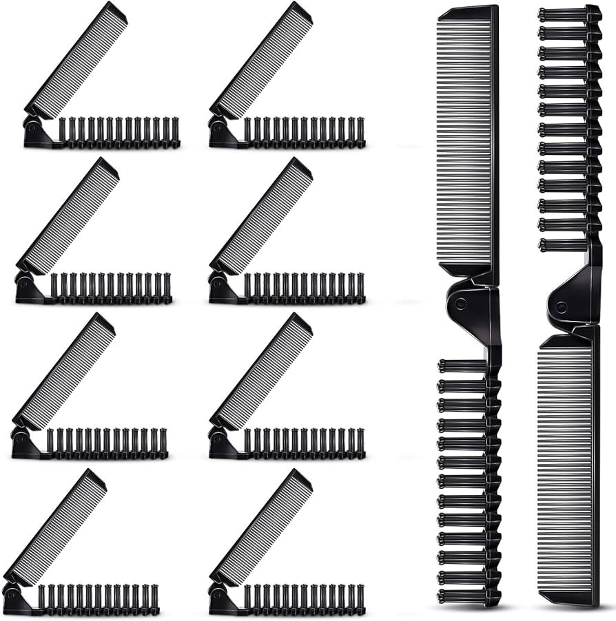 10 Pcs Portable Travel Folding Comb Brush Combo Compact Foldable Hair Brush Pocket Size Comb Doub... | Amazon (US)