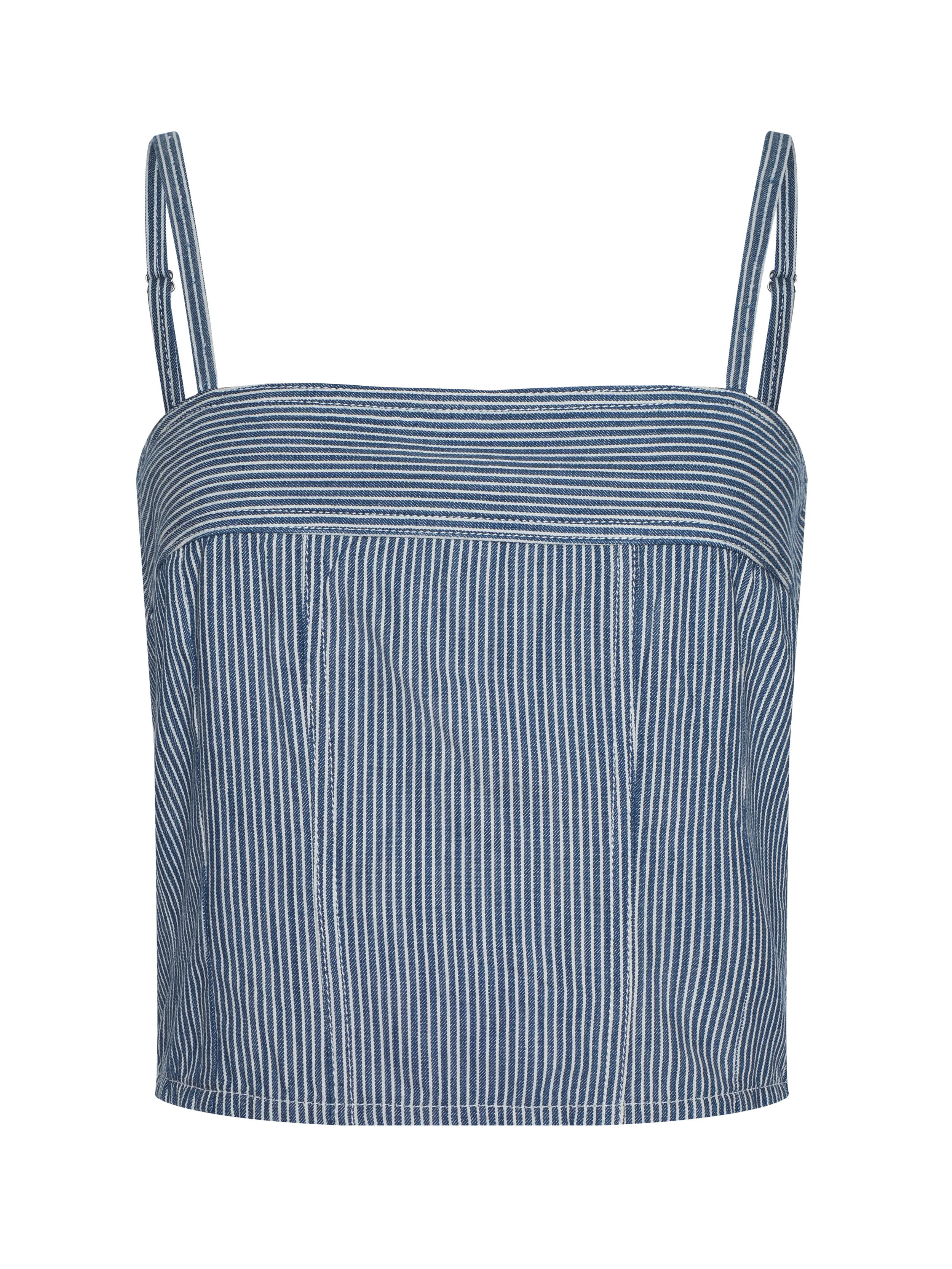 L'AGENCE Arlin Tank Top In Azure Blue Stripe | L'Agence