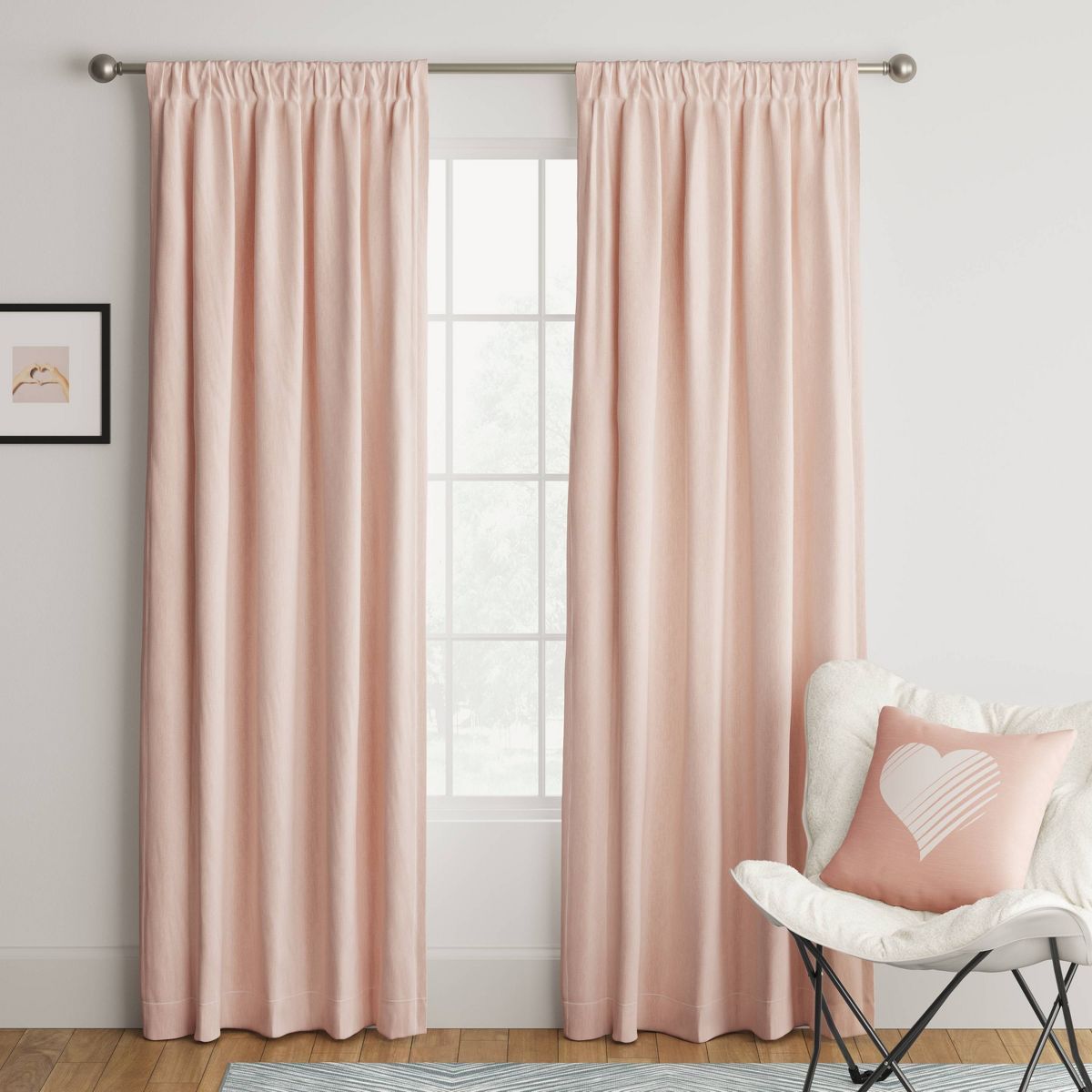 1pc Room Darkening Heathered Window Curtain Panel - Room Essentials™ | Target