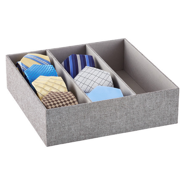 Cambridge 3-Section Drawer Organizer Grey | The Container Store